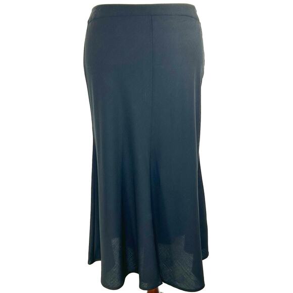 Eileen Fisher Skirt Women’s XL Black Maxi Wool Boho Flare Sheer Classic Vintage - Picture 1 of 13